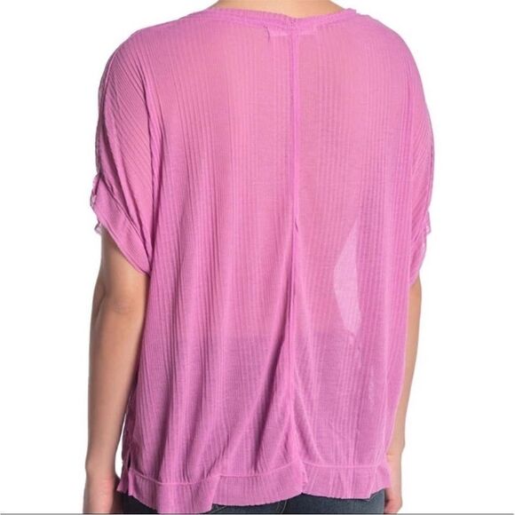 We the Free/Free People Purple/Pink Sadie V Neck Dolman Tee. Size Medium. EUC! - Picture 5 of 11